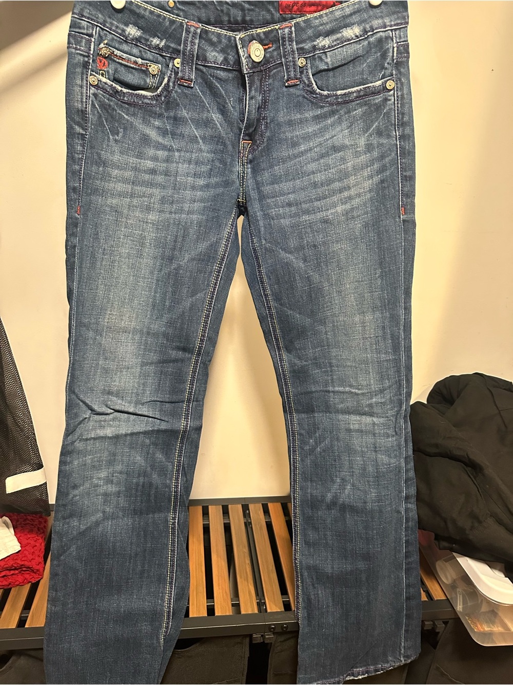 Vigoss Women's Straight Leg Medium Blue Jeans